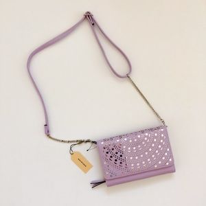 Max Studio Lavender Laser Cut Wallet on Chain